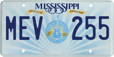 MS license plate MEV255