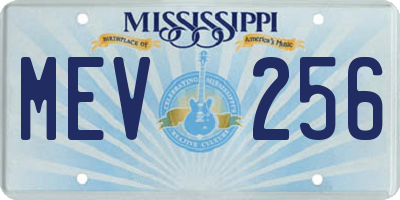 MS license plate MEV256