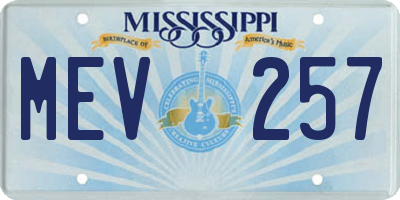 MS license plate MEV257