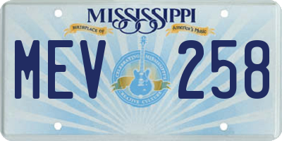 MS license plate MEV258