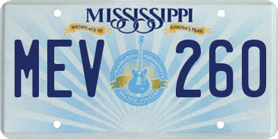 MS license plate MEV260