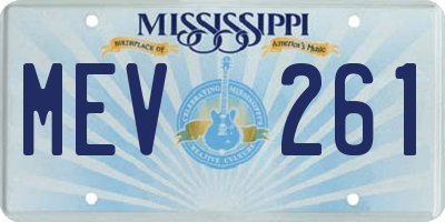 MS license plate MEV261