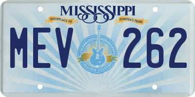 MS license plate MEV262