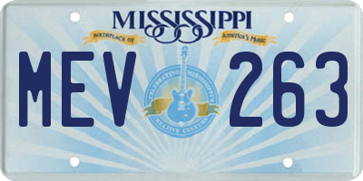 MS license plate MEV263
