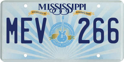 MS license plate MEV266