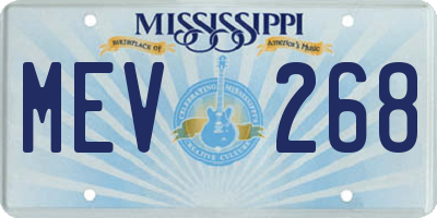 MS license plate MEV268
