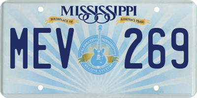 MS license plate MEV269