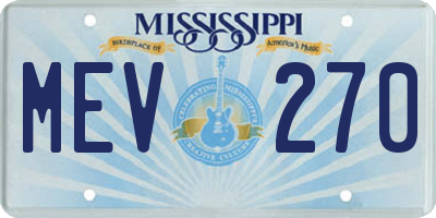 MS license plate MEV270