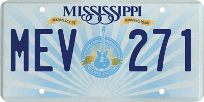 MS license plate MEV271