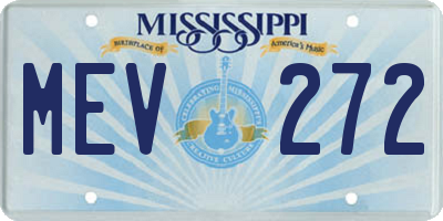 MS license plate MEV272