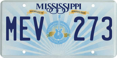 MS license plate MEV273