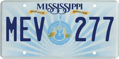 MS license plate MEV277