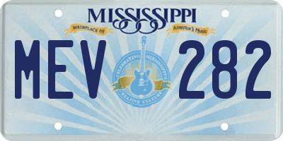 MS license plate MEV282