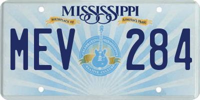 MS license plate MEV284