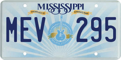 MS license plate MEV295