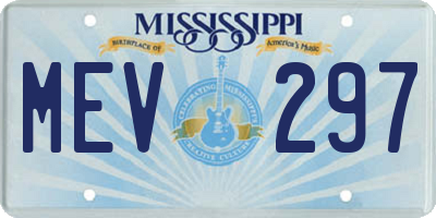 MS license plate MEV297