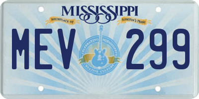 MS license plate MEV299