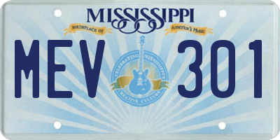 MS license plate MEV301