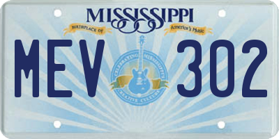 MS license plate MEV302