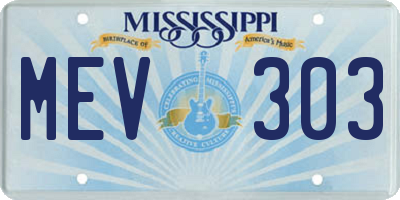 MS license plate MEV303