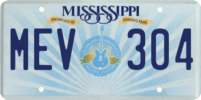 MS license plate MEV304