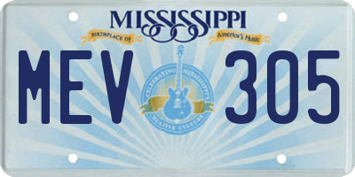 MS license plate MEV305
