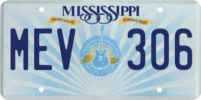 MS license plate MEV306