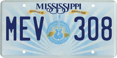 MS license plate MEV308