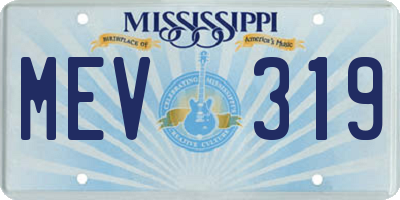 MS license plate MEV319