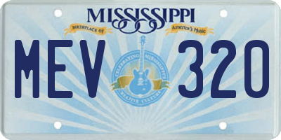 MS license plate MEV320