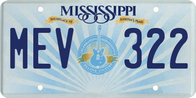 MS license plate MEV322