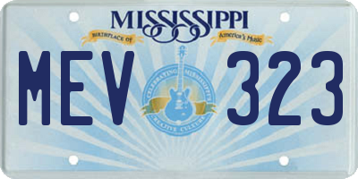 MS license plate MEV323