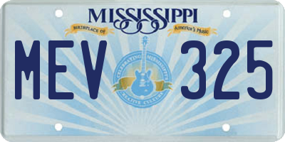 MS license plate MEV325