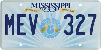 MS license plate MEV327