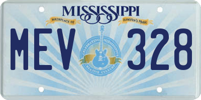 MS license plate MEV328