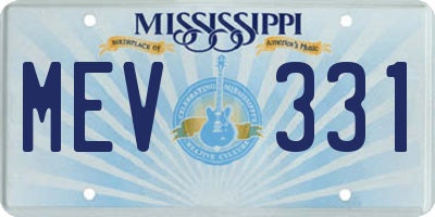 MS license plate MEV331