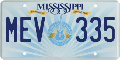 MS license plate MEV335