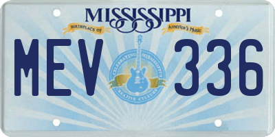 MS license plate MEV336