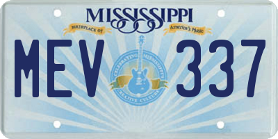 MS license plate MEV337