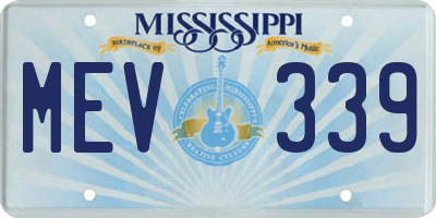 MS license plate MEV339