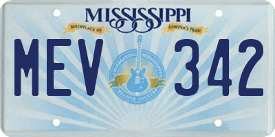 MS license plate MEV342