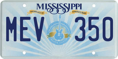 MS license plate MEV350