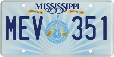 MS license plate MEV351