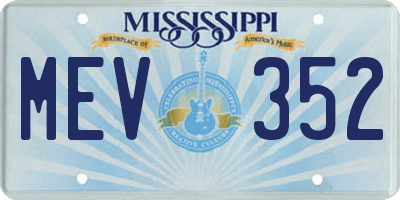 MS license plate MEV352
