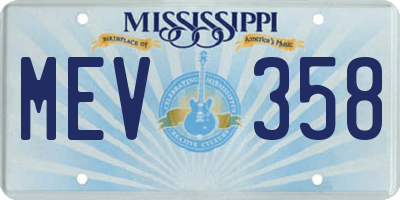 MS license plate MEV358