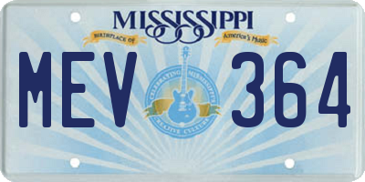 MS license plate MEV364
