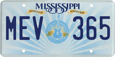 MS license plate MEV365