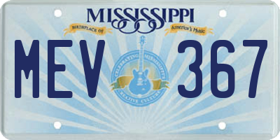 MS license plate MEV367