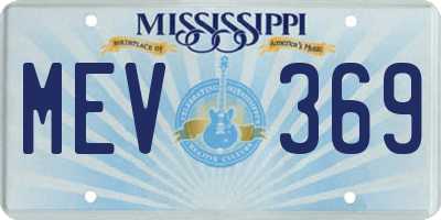 MS license plate MEV369