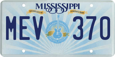 MS license plate MEV370